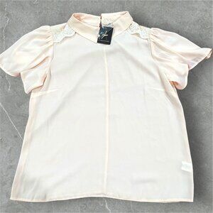 Atmosphere(UK) Semi-Sheer Flutter Sleeve Chiffon Blouse Size USW 12 NWT